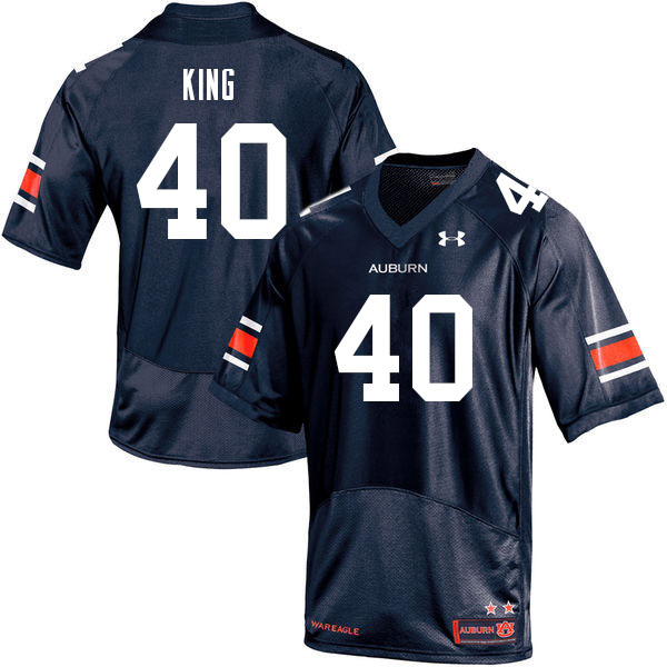 Auburn Tigers Men's Landen King #40 Navy Under Armour Stitched College 2021 NCAA Authentic Football Jersey XZY4674OA